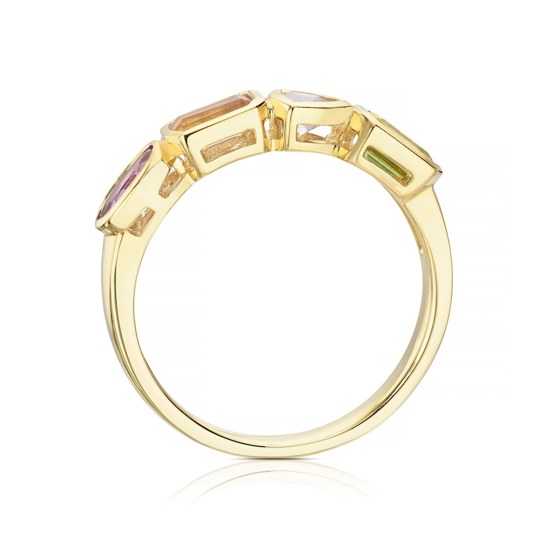 Main Image 3 of 9ct Yellow Gold Cleo Multi Gem Multi Shape Ring