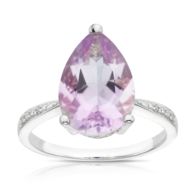 Main Image 1 of 9ct White Gold Olivia Rose De France Amethyst & Diamond Ring
