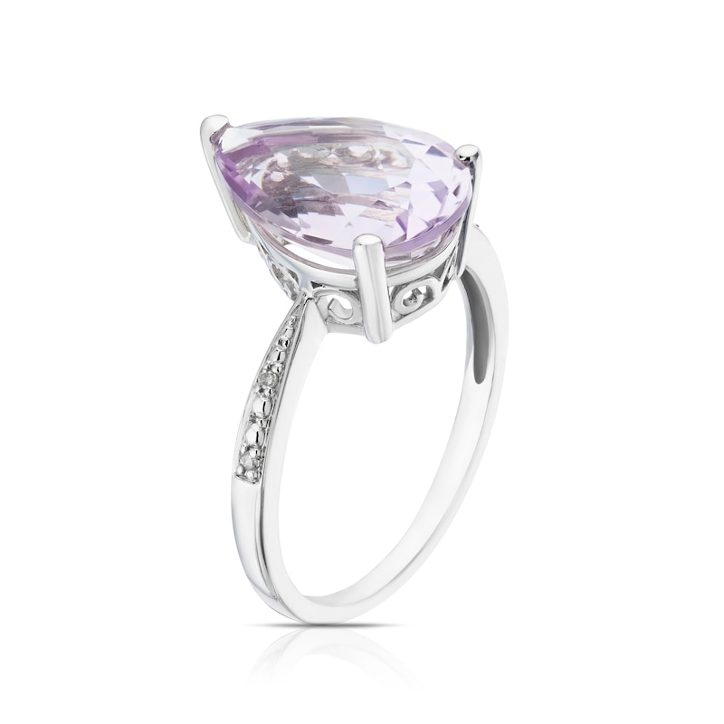 Main Image 2 of 9ct White Gold Olivia Rose De France Amethyst & Diamond Ring