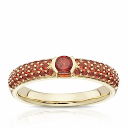 9ct Yellow Gold Lola Garnet Cluster Eternity Ring