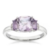 Thumbnail Image 1 of 9ct White Gold Naomi Rose De France Amethyst & Diamond Trilogy Ring