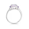 Thumbnail Image 3 of 9ct White Gold Naomi Rose De France Amethyst & Diamond Trilogy Ring