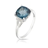 Thumbnail Image 2 of 9ct White Gold Bella London Blue Topaz & Diamond Ring