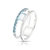 Thumbnail Image 2 of 9ct White Gold Lucy London Blue Topaz & Diamond Open Ring