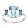 Thumbnail Image 1 of 9ct White Gold Naomi Diamond & Blue Topaz Trilogy Ring