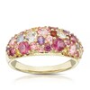 Thumbnail Image 1 of 9ct Yellow Gold Iris Pink & Purple Multi Stone Cluster Ring