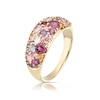 Thumbnail Image 2 of 9ct Yellow Gold Iris Pink & Purple Multi Stone Cluster Ring