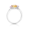 Thumbnail Image 3 of 9ct White Gold Lily Citrine, Pink Sapphire & Diamond Twist Ring