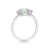 Thumbnail Image 3 of 9ct White Gold Lily Green Amethyst, Pink Sapphire & Diamond Twist Ring