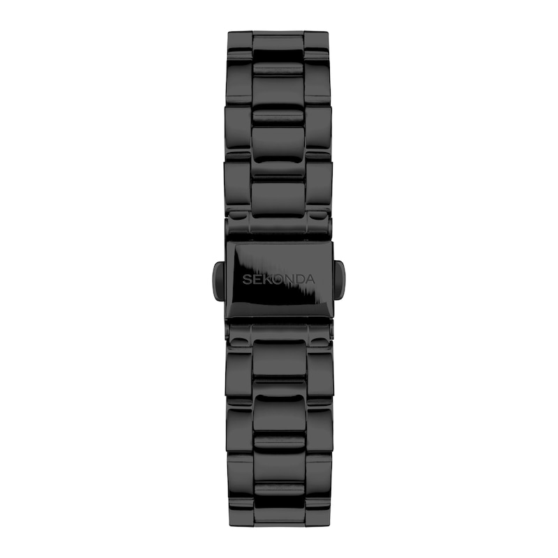 Main Image 5 of Sekonda Margot Ladies' Stone Set Bezel Black IP Stainless Steel Bracelet Watch
