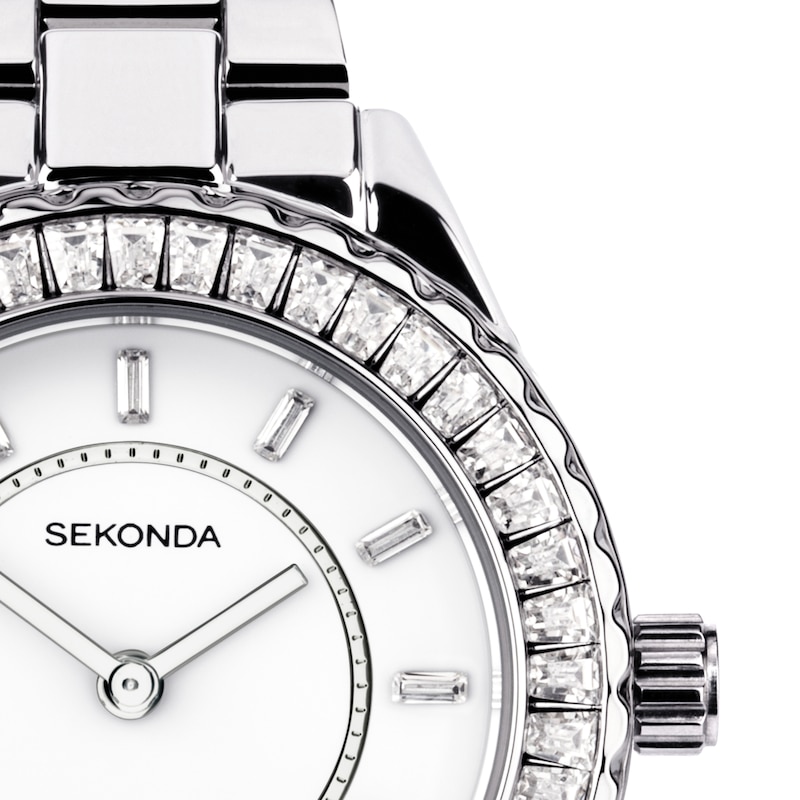 Main Image 2 of Sekonda Margot Ladies' Stone Set Bezel Stainless Steel Bracelet Watch