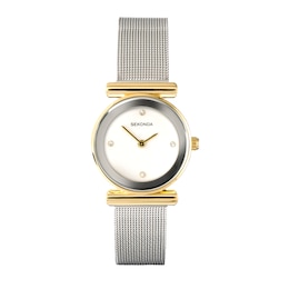 Sekonda Ava Ladies' White Dial Stainless Steel Mesh Strap Watch