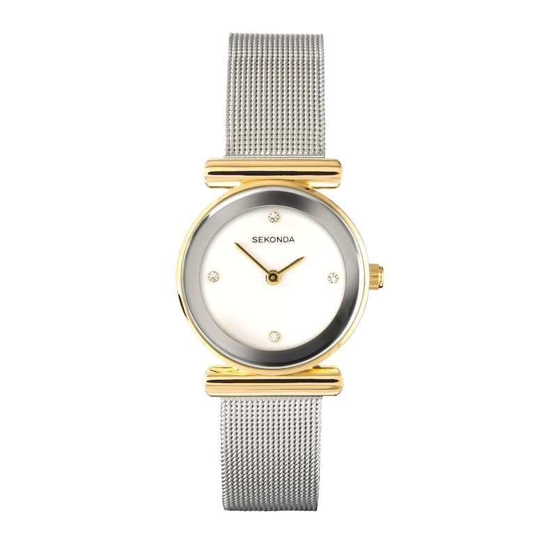 Sekonda Ava Ladies' White Dial Stainless Steel Mesh Strap Watch