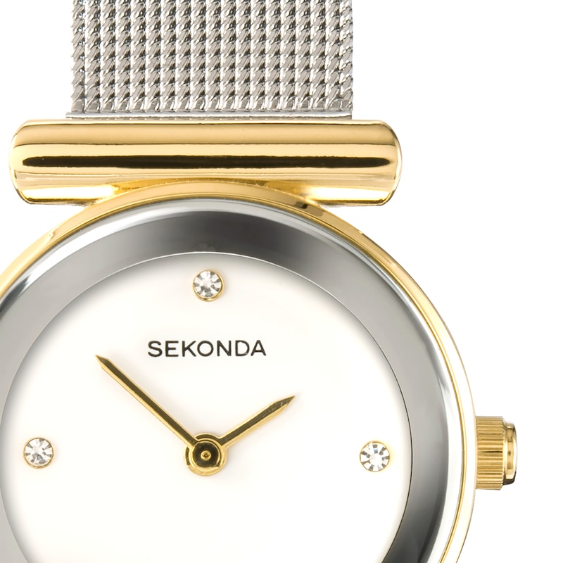 Sekonda Ava Ladies' White Dial Stainless Steel Mesh Strap Watch