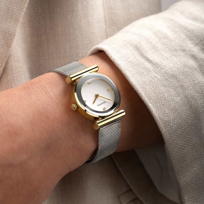 Main Image 3 of Sekonda Ava Ladies' White Dial Stainless Steel Mesh Strap Watch