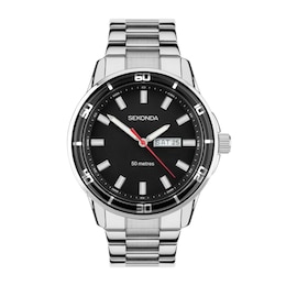 Sekonda Classic Men's Black Dial Stainless Steel Bracelet Watch