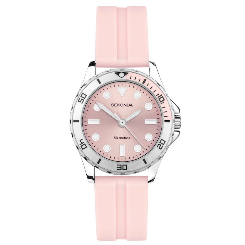Main Image 1 of Sekonda Balearic Ladies' Pink Rubber Strap Watch