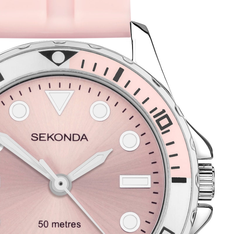 Main Image 2 of Sekonda Balearic Ladies' Pink Rubber Strap Watch