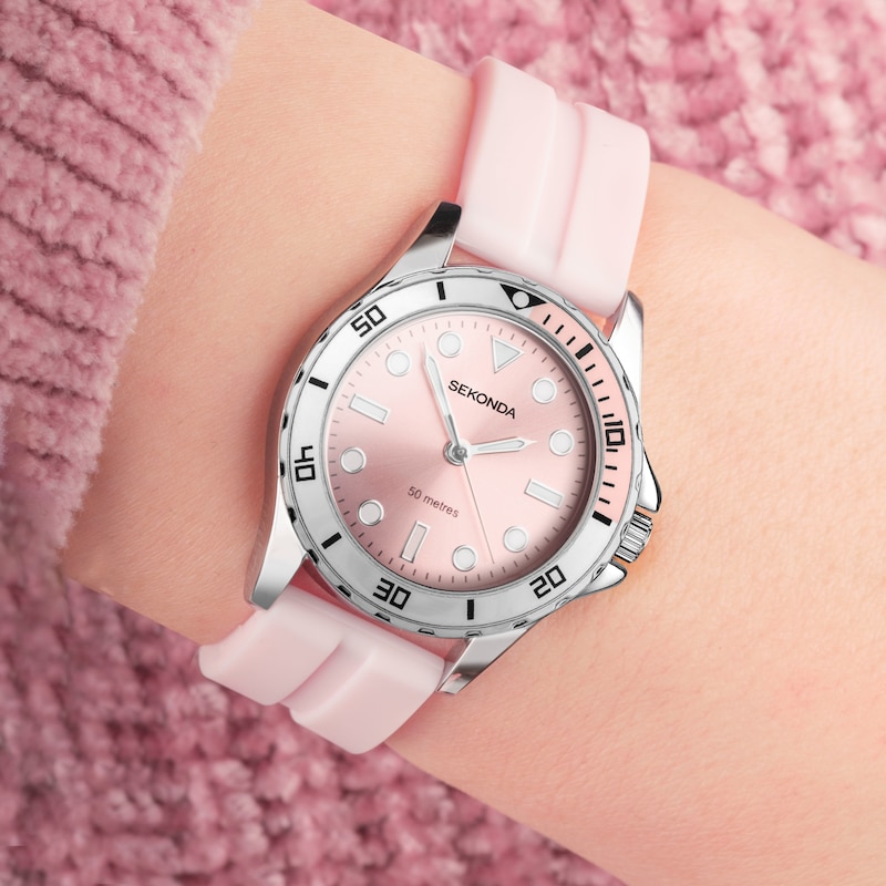 Main Image 3 of Sekonda Balearic Ladies' Pink Rubber Strap Watch