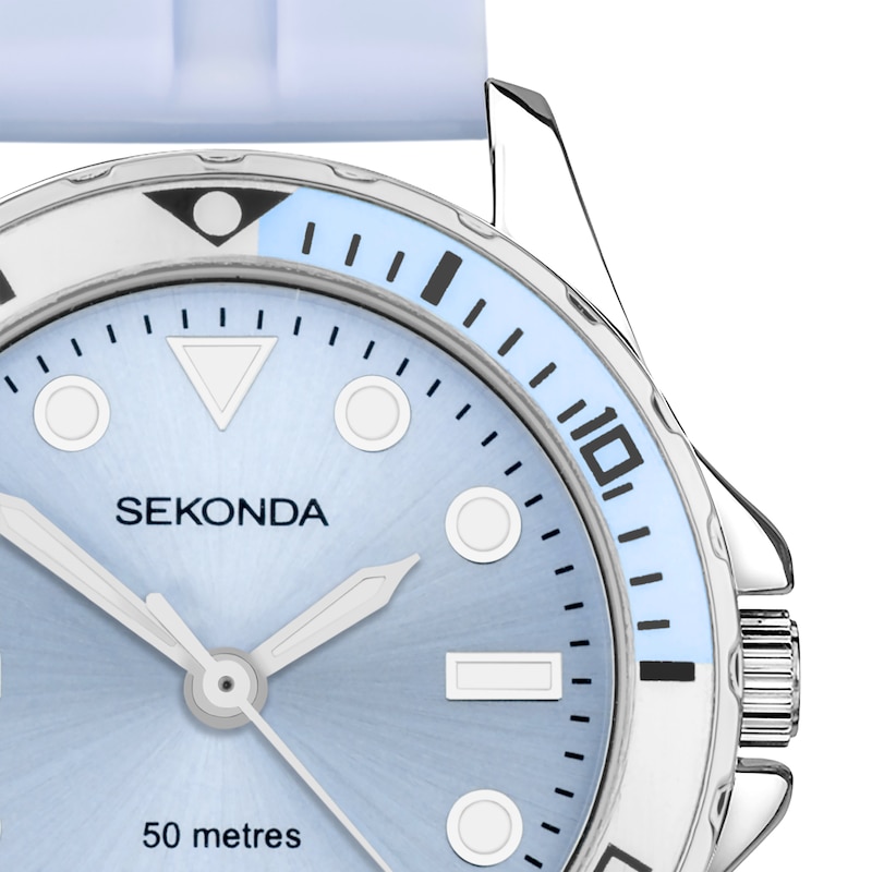 Main Image 2 of Sekonda Balearic Ladies' Blue Rubber Strap Watch