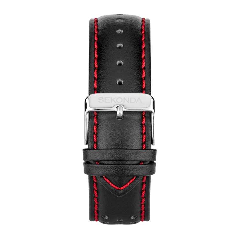Main Image 5 of Sekonda Chronograph Men's Black Leather Strap Watch
