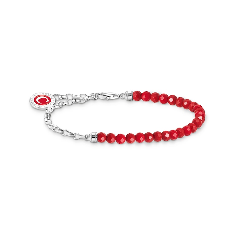 Main Image 2 of Thomas Sabo Sterling Silver Red Bead Half Charm Carrier Bracelet