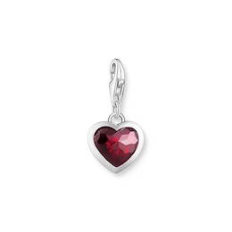 Thomas Sabo Sterling Silver Red Cubic Zirconia Heart Charm
