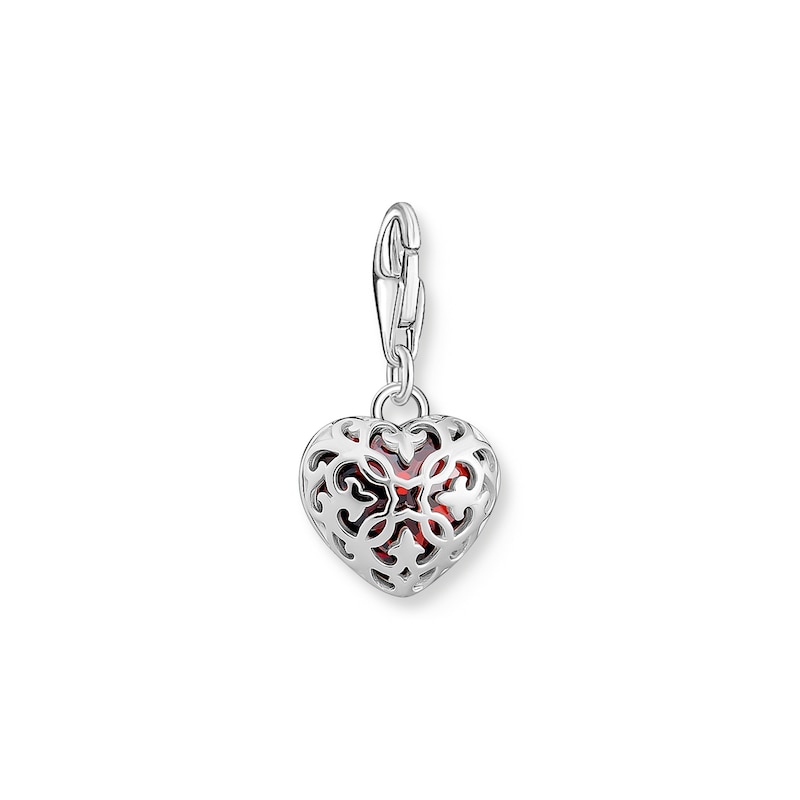Main Image 2 of Thomas Sabo Sterling Silver Red Cubic Zirconia Heart Charm