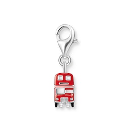Thomas Sabo Sterling Silver Red Enamel Bus Charm