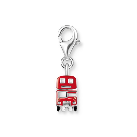 Thomas Sabo Sterling Silver Red Enamel Bus Charm