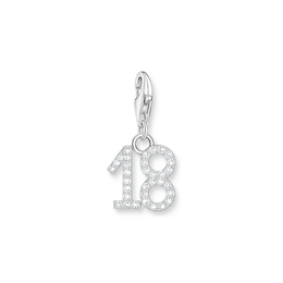Thomas Sabo Sterling Silver CZ Number '18' Charm