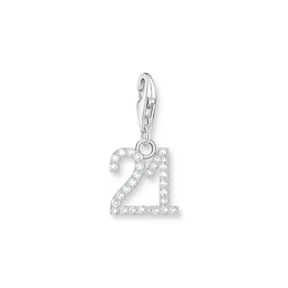 Thomas Sabo Sterling Silver CZ Number '21' Charm