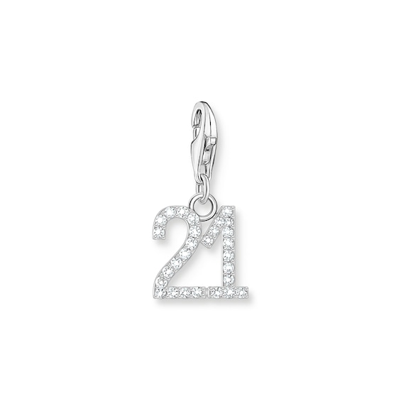 Thomas Sabo Sterling Silver CZ Number '21' Charm