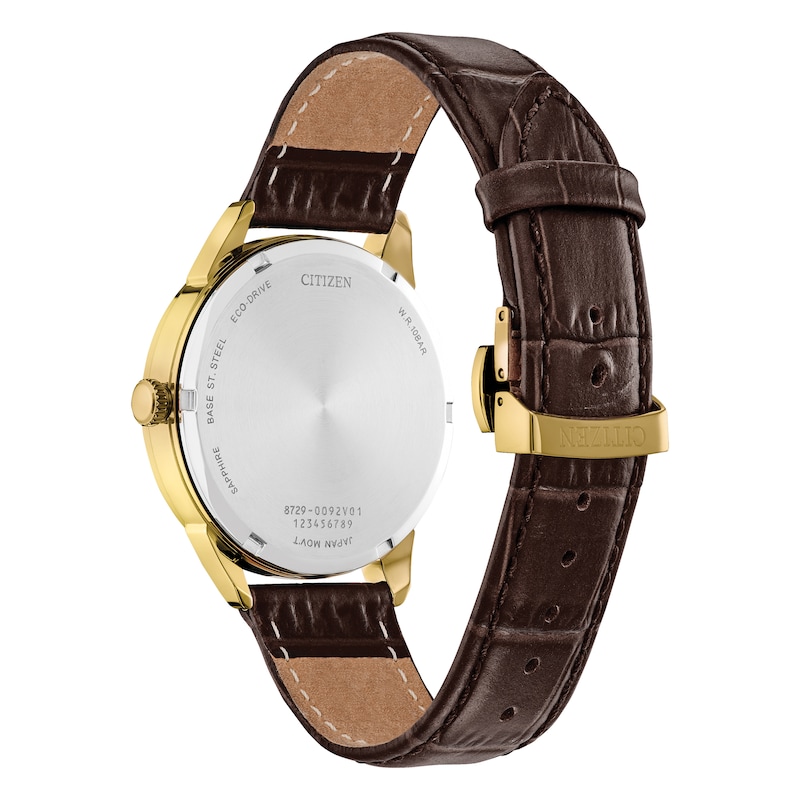Main Image 3 of Citizen Eco-Drive Men's Black Dial Brown Leather Strap Watch