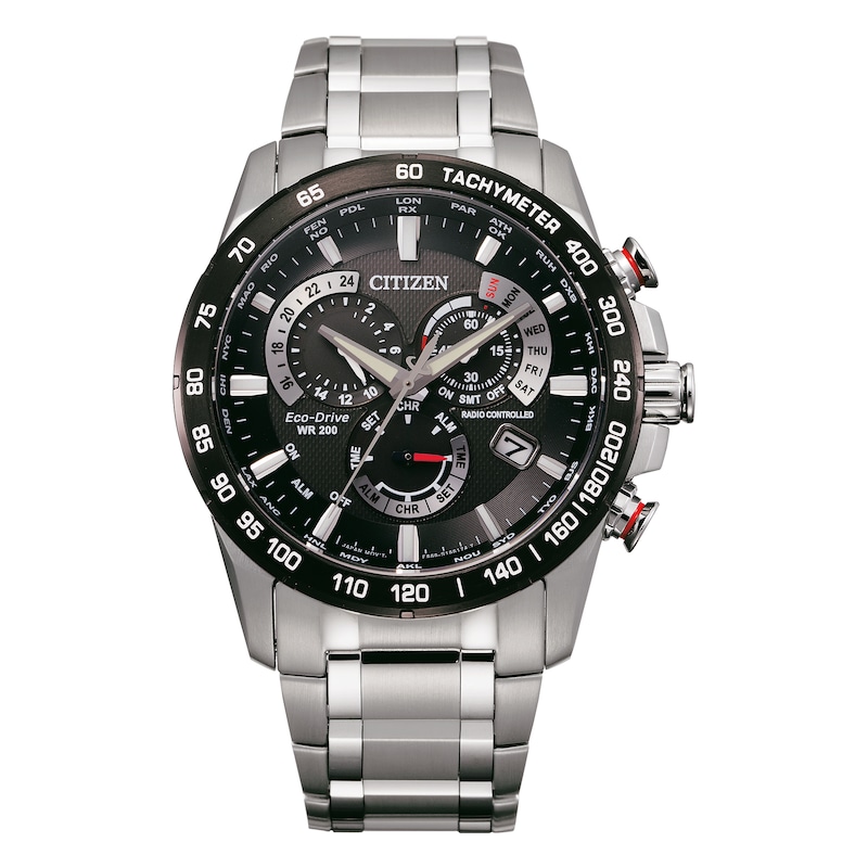 Citizen Eco-Drive Men's Perpetual Chronograph A.T Stainless Steel Bracelet Watch