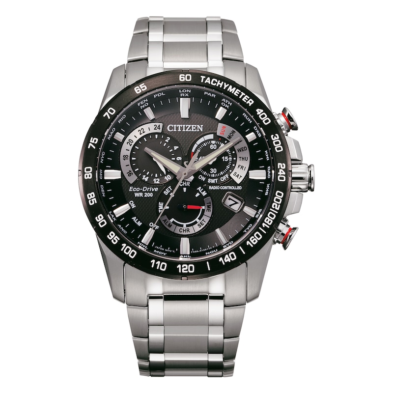 Main Image 1 of Citizen Eco-Drive Men's Perpetual Chronograph A.T Stainless Steel Bracelet Watch