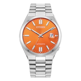 Citizen Automatic Tsuyosa Orange Dial Stainless Steel Bracelet Watch
