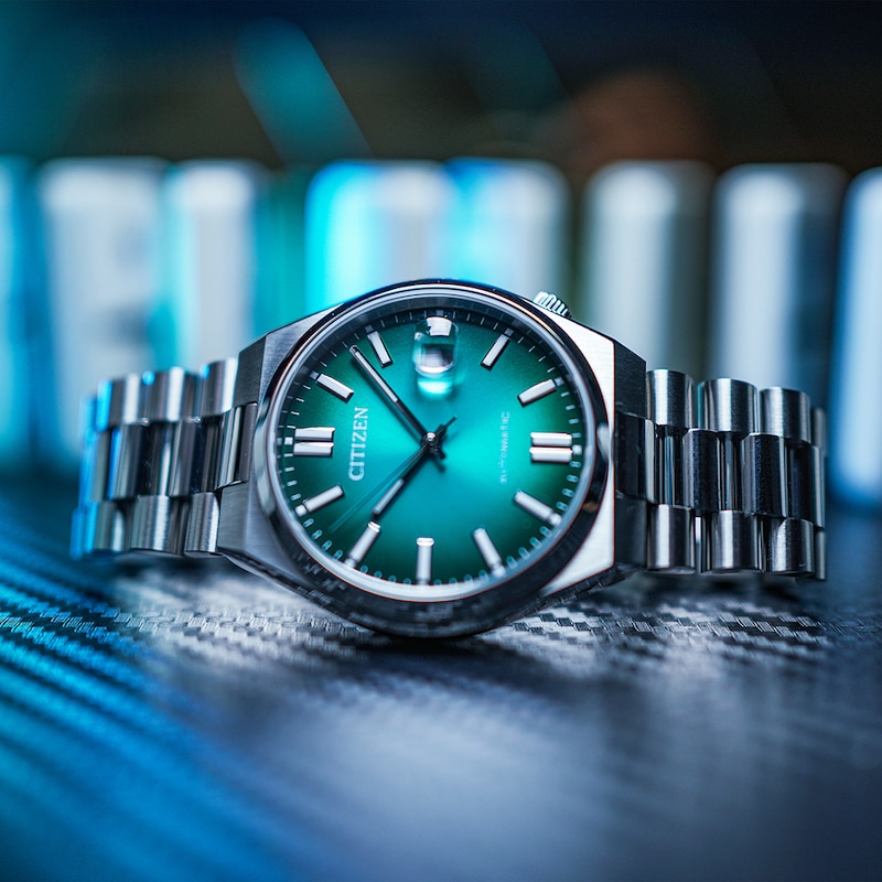Main Image 5 of Citizen Automatic Tsuyosa Men's Teal Ombré Dial Stainless Steel Bracelet Watch