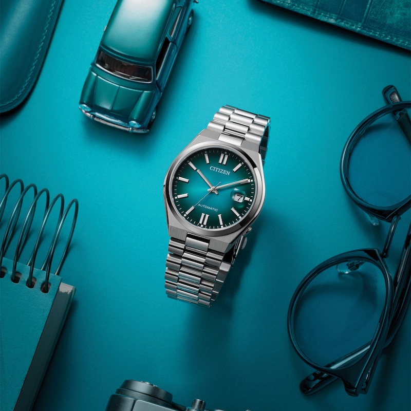 Main Image 7 of Citizen Automatic Tsuyosa Men's Teal Ombré Dial Stainless Steel Bracelet Watch