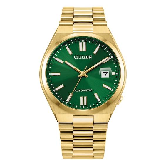 Citizen Automatic Tsuyosa Green Dial Gold Tone Stainless Steel Bracelet Watch
