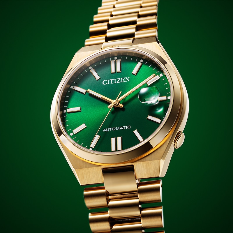 Main Image 4 of Citizen Automatic Tsuyosa Green Dial Gold Tone Stainless Steel Bracelet Watch