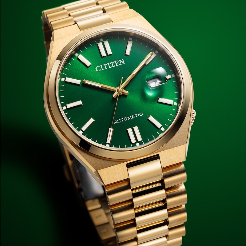 Main Image 6 of Citizen Automatic Tsuyosa Green Dial Gold Tone Stainless Steel Bracelet Watch