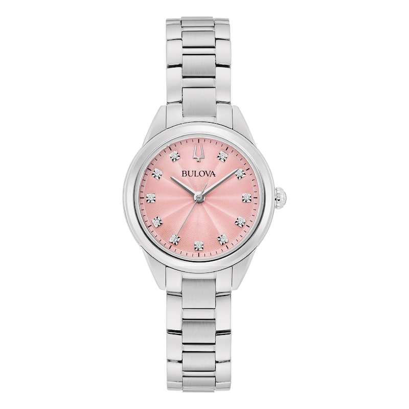 Bulova Sutton Ladies' Pink Dial Stainless Steel Bracelet Watch
