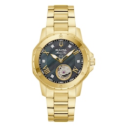 Bulova Marine Star Ladies' Black Mother of Pearl Dial Bracelet Watch