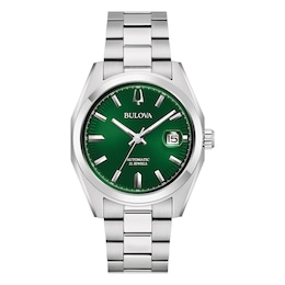 Bulova Surveyor Men's Green Dial Stainless Steel Bracelet Watch
