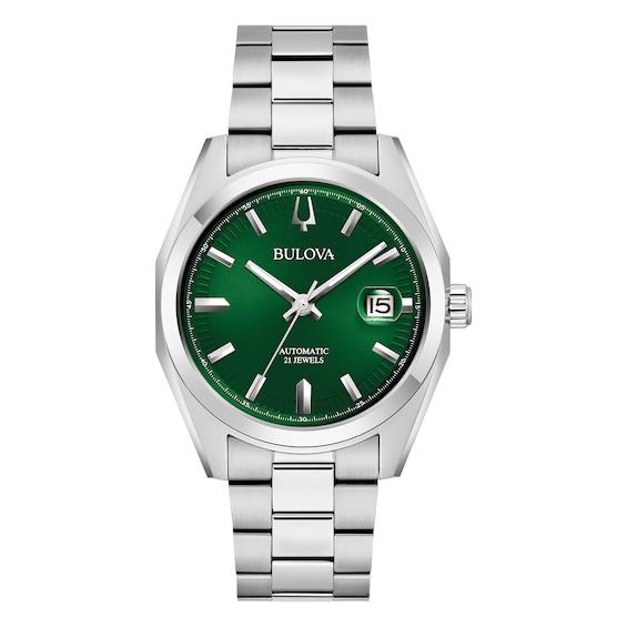 Bulova Men's Stainless Steel/Silver Size 42 Green/Silver Surveyor Automatic Bracelet Watch - W09391 96B429 - Image 3