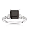 Thumbnail Image 0 of Argentium Silver Square Cut Black Spinel 0.20ct Diamond Ring