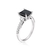 Thumbnail Image 1 of Argentium Silver Square Cut Black Spinel 0.20ct Diamond Ring