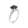 Thumbnail Image 2 of Argentium Silver Square Cut Black Spinel 0.20ct Diamond Ring