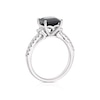 Thumbnail Image 2 of Argentium Silver Square Cut Black Spinel 0.20ct Diamond Ring
